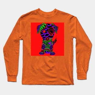 tribal dog with rasta tattoo ecopop Long Sleeve T-Shirt